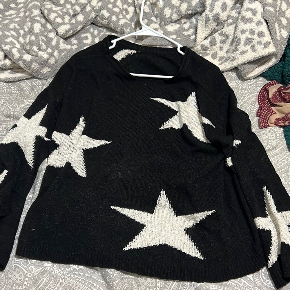 Black and white shirt with stars